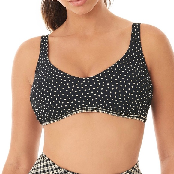 SkinnyDippers Reversible Tic Tac Toe Good Vibes Bikini Top - Picture 1 of 4